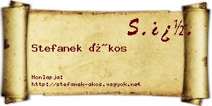 Stefanek Ákos névjegykártya